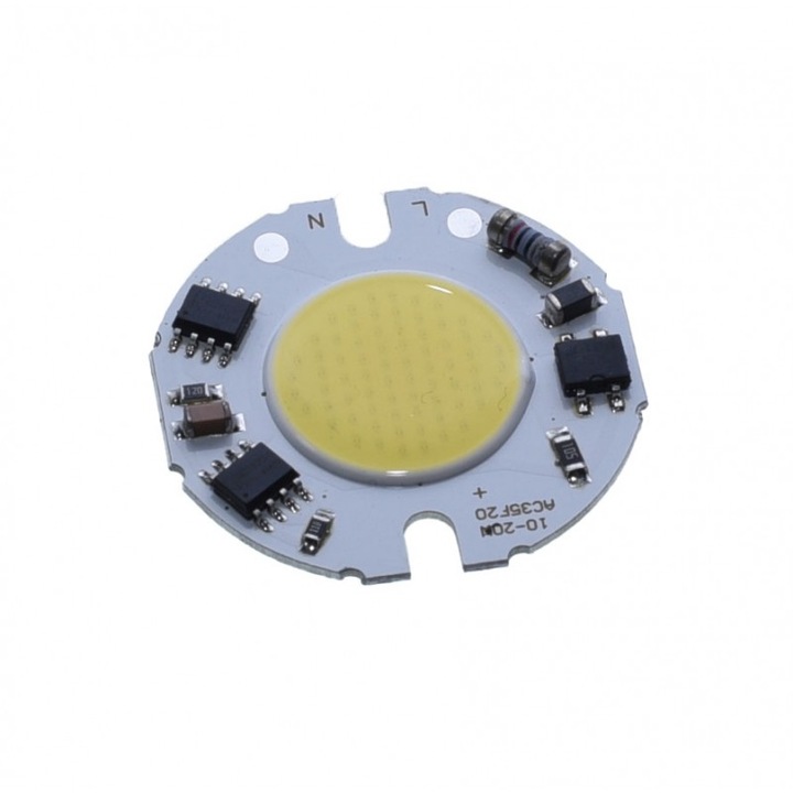 Led COB 35mm elSales ELS-H35-F15022, Putere 15 W, Temperatura de culoare 6000 - 6500K, Alimentare 220 V, Dimensiuni Reduse