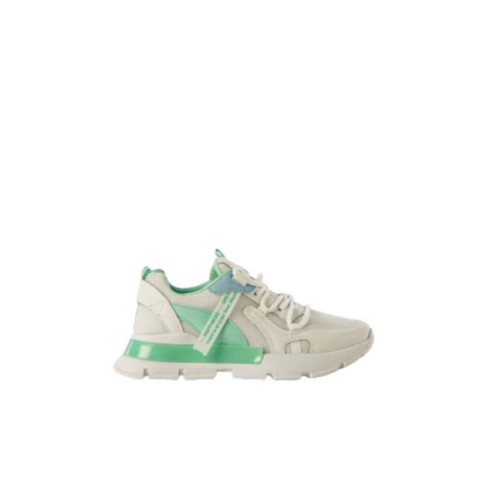 Pantofi sport dama Mondy portocaliu, Alb/verde
