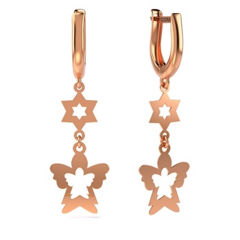 Cercei din aur roz model 20 Cercei din aur roz model 20