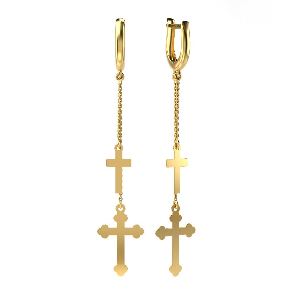 Cercei din aur galben model 17