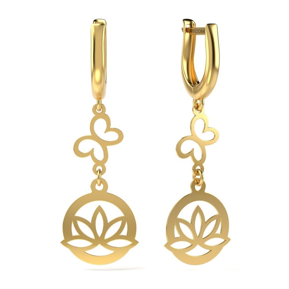 Cercei din aur galben model 18