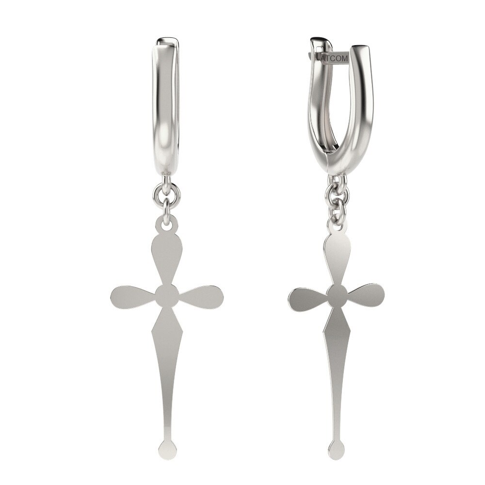 Cercei din aur alb model 22