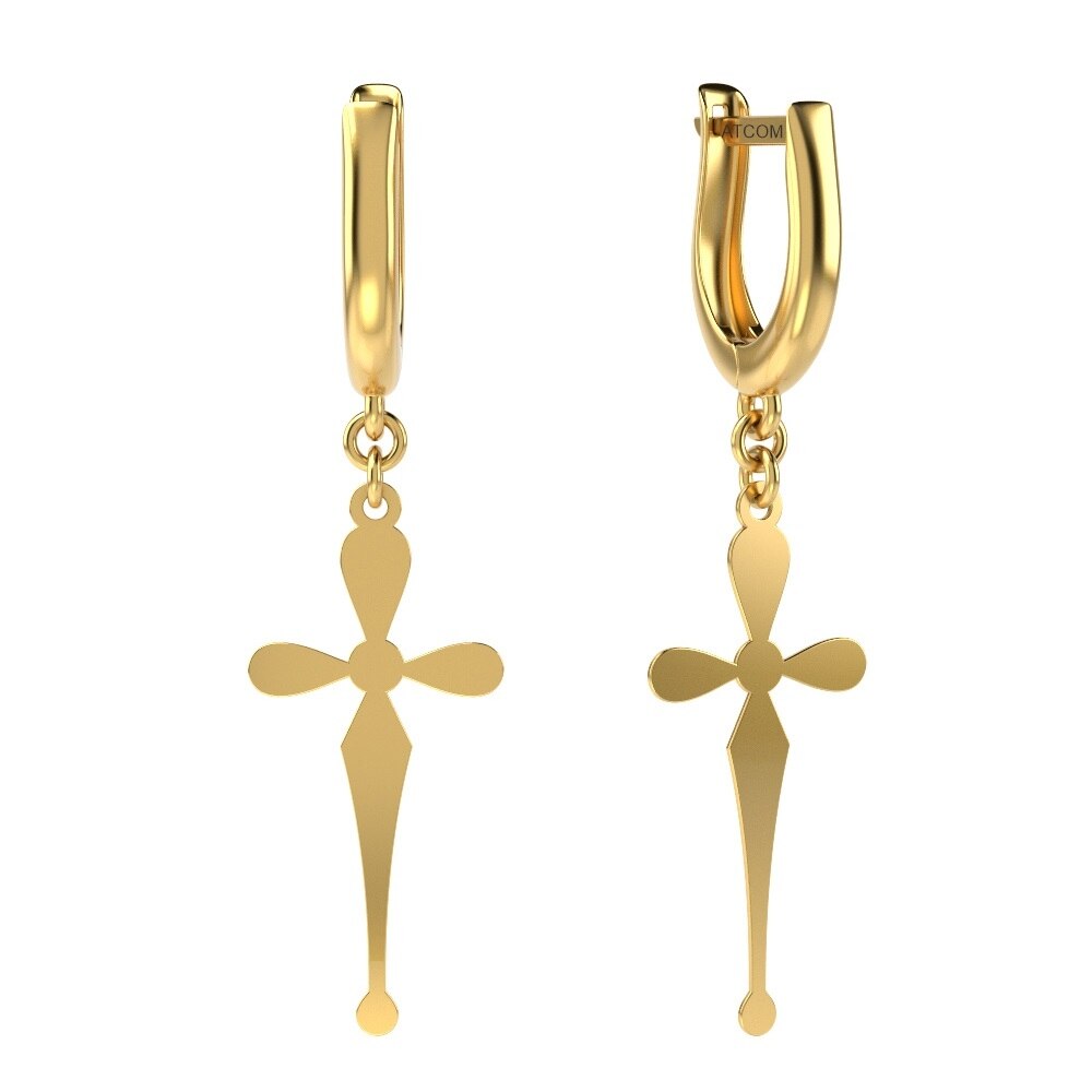 Cercei din aur galben model 22