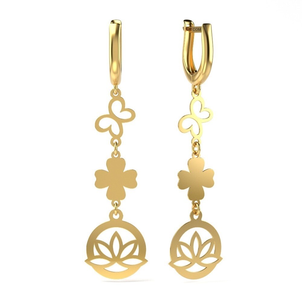 Cercei din aur galben model 21