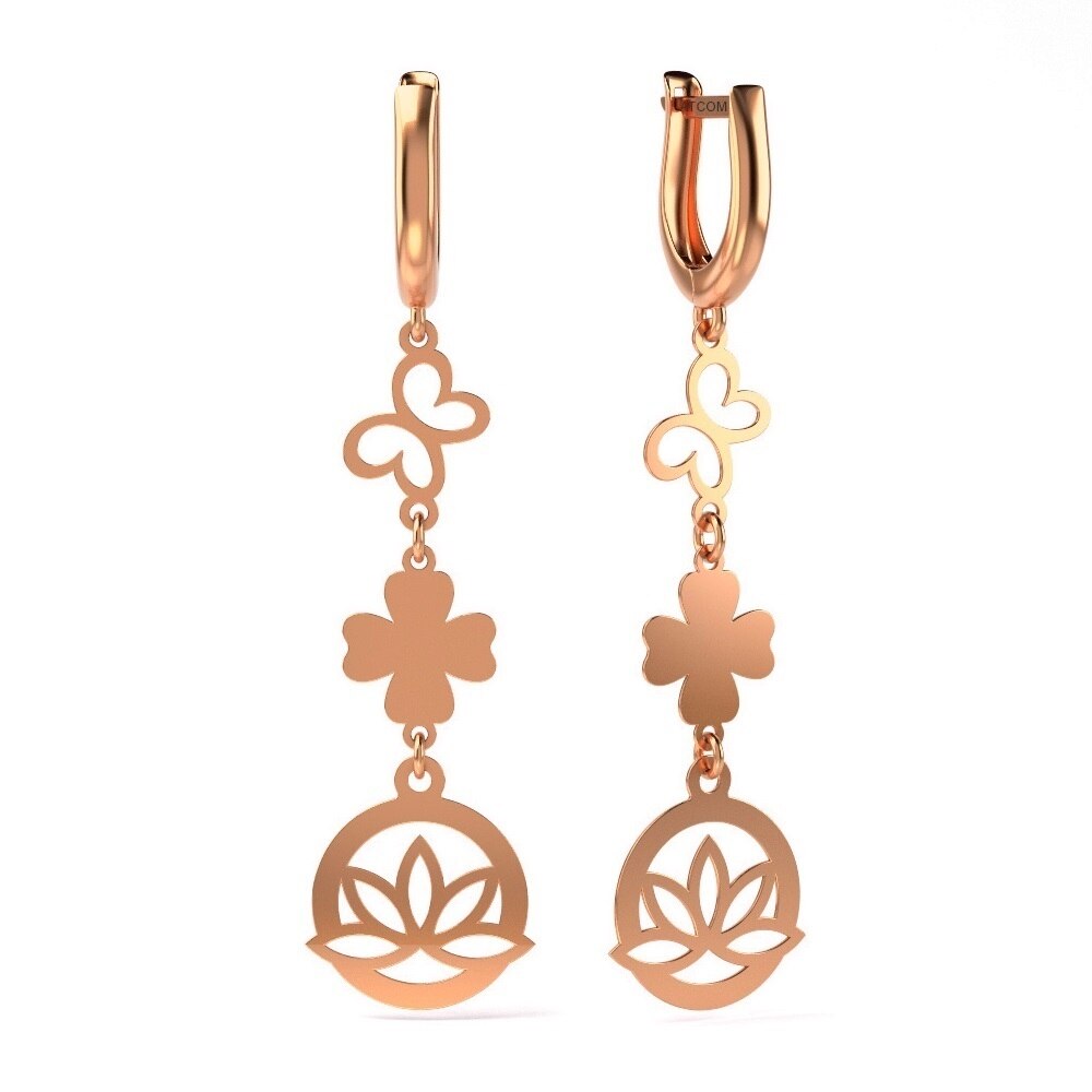 Cercei din aur roz model 21