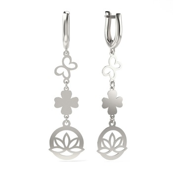 Cercei din aur alb model 21 Cercei din aur alb model 21