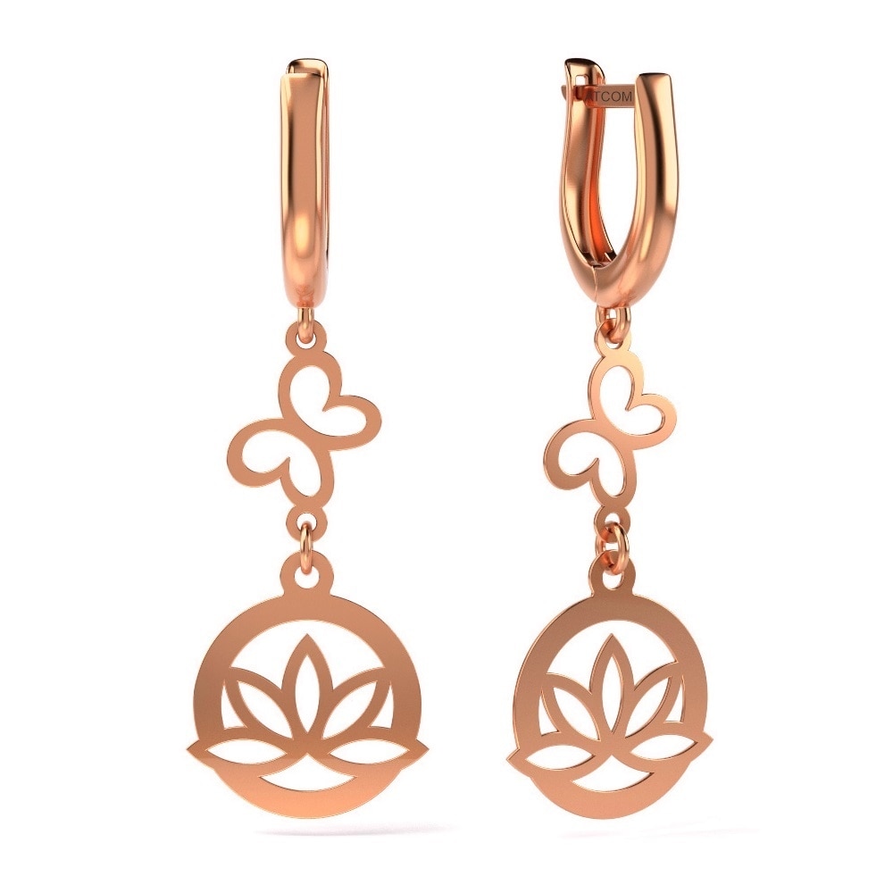 Cercei din aur roz model 18