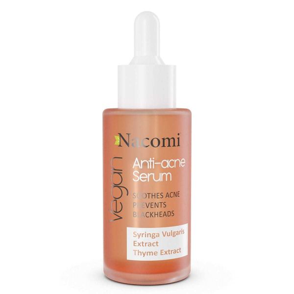 Ser facial anti-acneic, Nacomi, Regenerare, Hranire, Reducere pori negri, Reglare secretie sebum, Extract de cimbru,40 ml