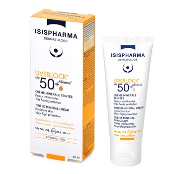 Crema nuantatoare cu protectie solara minerala, UVEBLOCK® SPF 50+ Tinted Mineral Cream, 40 ml Crema nuantatoare cu protectie solara minerala, UVEBLOCK® SPF 50+ Tinted Mineral Cream, 40 ml
