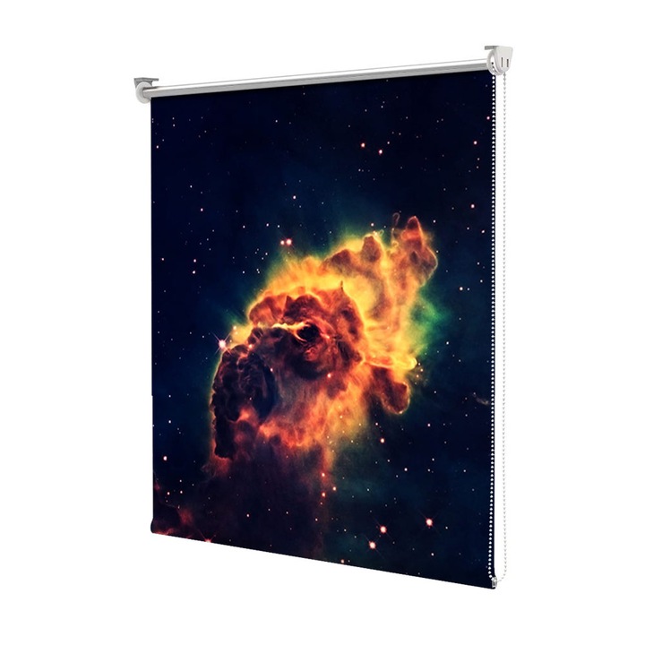 Roleta Art Shade tip Jaluzea cu Rulou si sistem inclus, Art Star, Explozie in spatiu, Multicolor, Decoratiuni, Latime 60 cm x Inaltime 130 cm