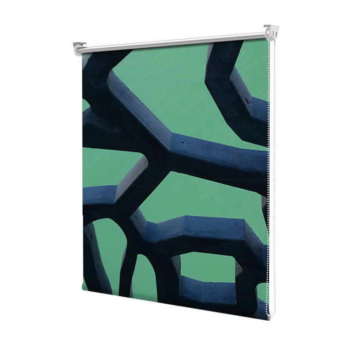 Roleta Art Shade tip Jaluzea cu Rulou si sistem inclus, Art Star, Formatiuni in relief, Multicolor, Decoratiuni, Latime 95 cm x Inaltime 130 cm