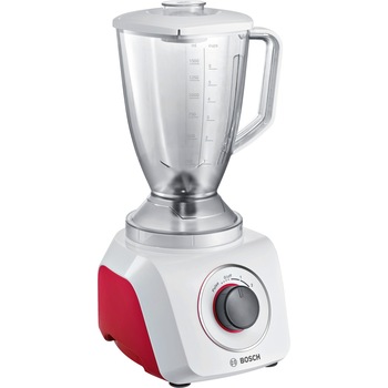 Blender Bosch MMB21POR, 500 W, 2.4 l, 2 Viteze + Functia Pulse, Alb/Rosu Blender Bosch MMB21POR, 500 W, 2.4 l, 2 Viteze + Functia Pulse, Alb/Rosu