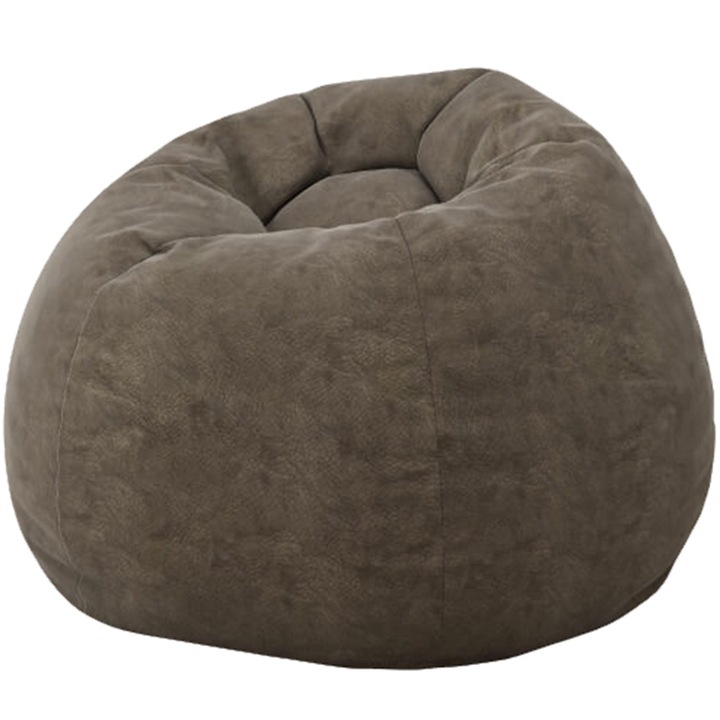 Fotoliu tip Puf Topcho, Model Mar, Poliester, Bej