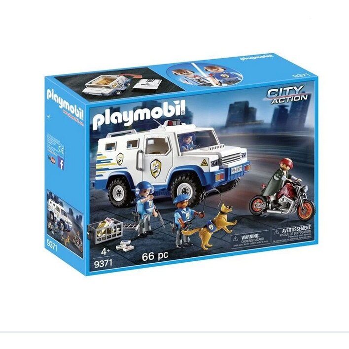 Set Playmobil vehiculul politiei urmarit de hot , contine 4 figurine , multicolor , multifunctional