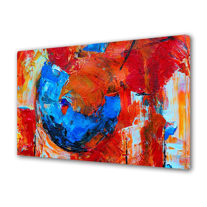 Tablou Canvas Premium, Art Star, Rosu abstract, Abstract, Panza pe cadru de lemn, Decoratiuni Moderne pentru Casa, 80 x 120 cm