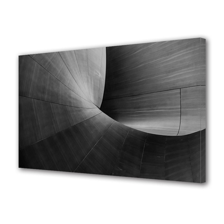 Tablou Canvas Premium, Art Star, Tunel gri, Abstract, Panza pe cadru de lemn, Decoratiuni Moderne pentru Casa, 60 x 90 cm