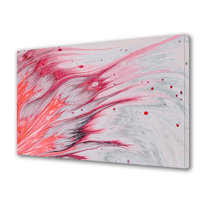 Tablou Canvas Fosforescent, Luminos in Intuneric, Premium, Art Star, Rosu curgator, Abstract, Panza pe cadru de lemn, Decoratiuni Moderne pentru Casa, 30 x 45 cm