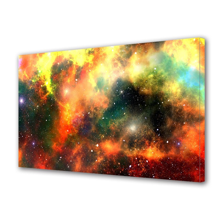 Tablou Canvas Fosforescent, Luminos in Intuneric, Premium, Art Star, Explozie spatiala, Abstract, Panza pe cadru de lemn, Decoratiuni Moderne pentru Casa, 20 x 30 cm
