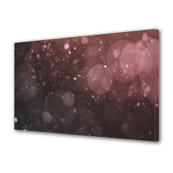 Tablou Canvas Fosforescent, Luminos in Intuneric, Premium, Art Star, Cercuri plutitoare transparente, Abstract, Panza pe cadru de lemn, Decoratiuni Moderne pentru Casa, 20 x 30 cm