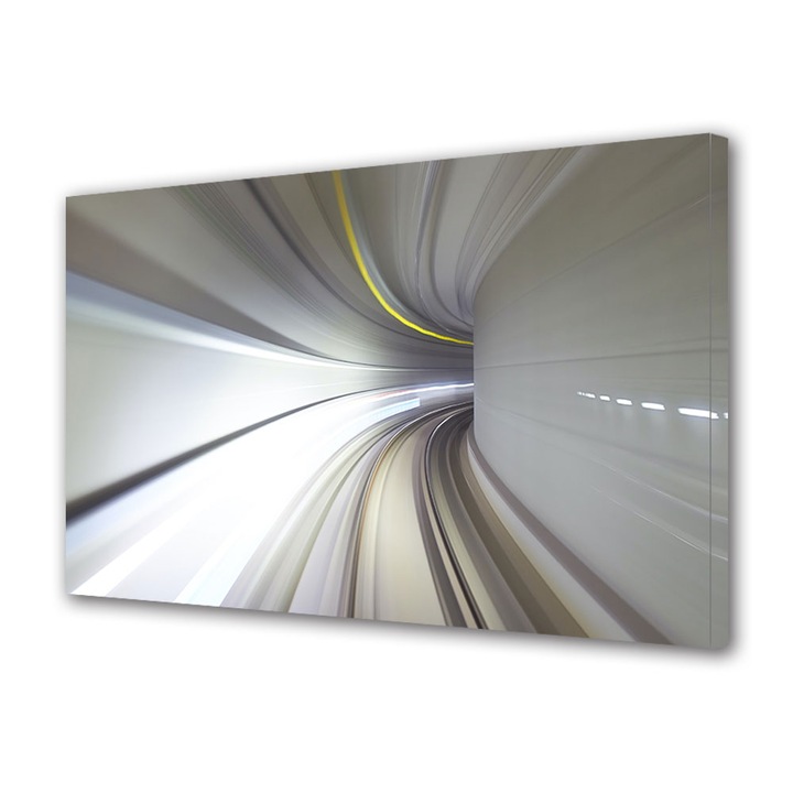 Tablou Canvas Fosforescent, Luminos in Intuneric, Premium, Art Star, Tunel in miscare, Abstract, Panza pe cadru de lemn, Decoratiuni Moderne pentru Casa, 20 x 30 cm