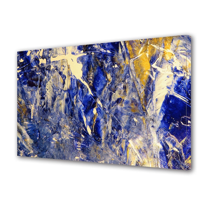 Tablou Canvas Premium, Art Star, Abstract albastru si galben, Abstract, Panza pe cadru de lemn, Decoratiuni Moderne pentru Casa, 30 x 45 cm