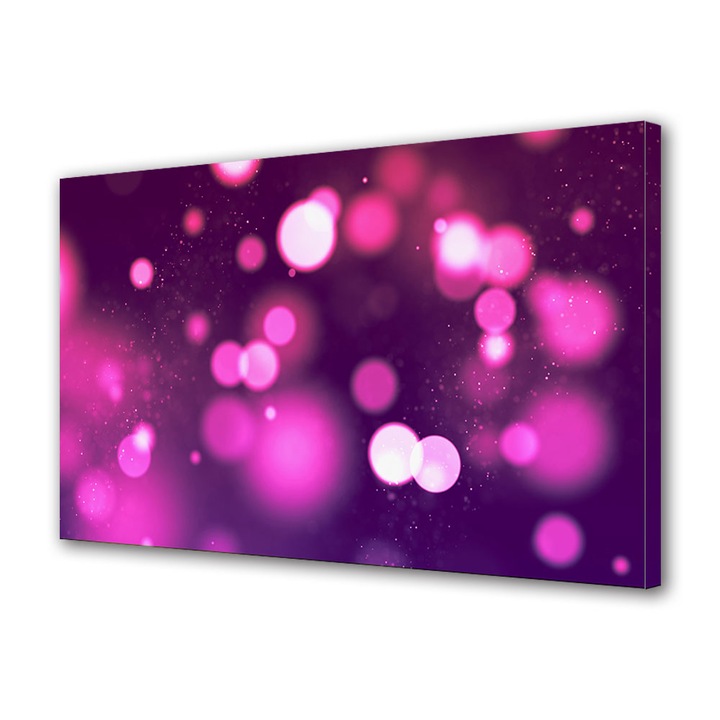 Tablou Canvas Fosforescent, Luminos in Intuneric, Premium, Art Star, Sclipici roz, Abstract, Panza pe cadru de lemn, Decoratiuni Moderne pentru Casa, 20 x 30 cm