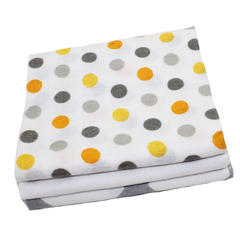 Set 3 scutece, buline galbene si stelute gri, 80x70 cm