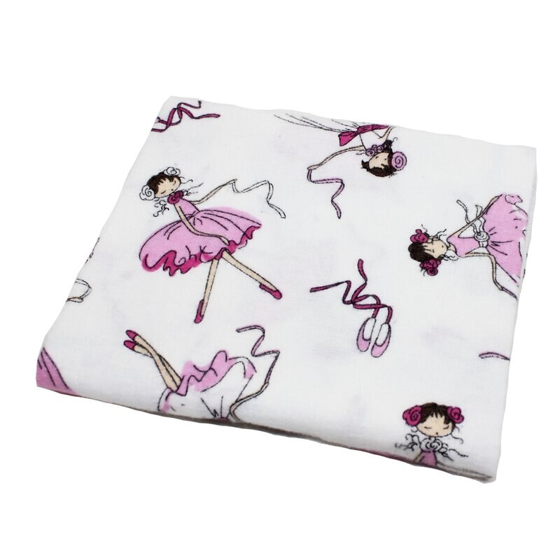 Scutec bumbac, Balerina roz cu alb, 80x70 cm