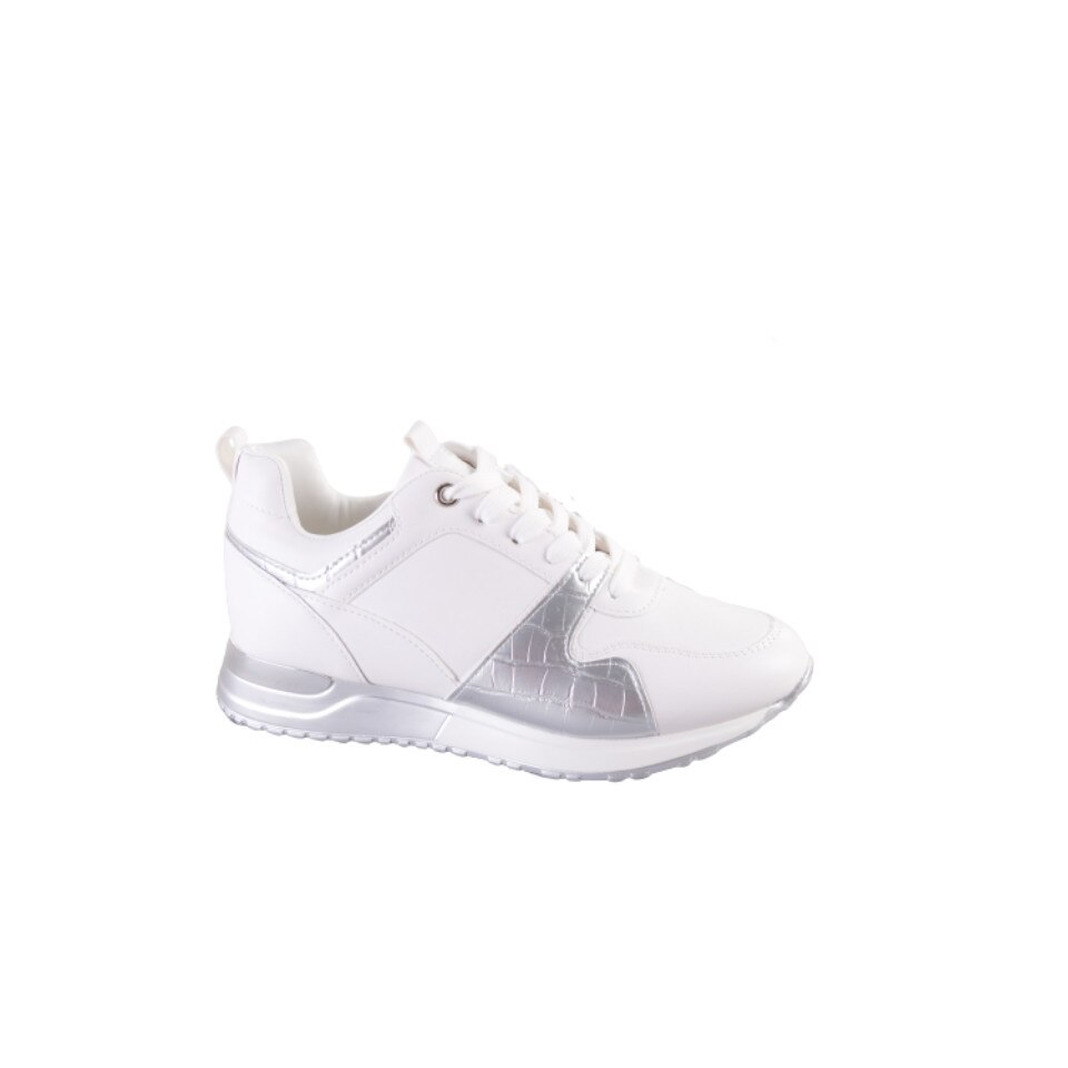 Pantofi sport dama Vals, CB-19128, Alb/Argintiu
