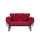 Canapea Extensibila 2 locuri SUNNY, pentru terasa, 155x70x85 cm, cadru metalic, cotiere rabatabile, Rosu