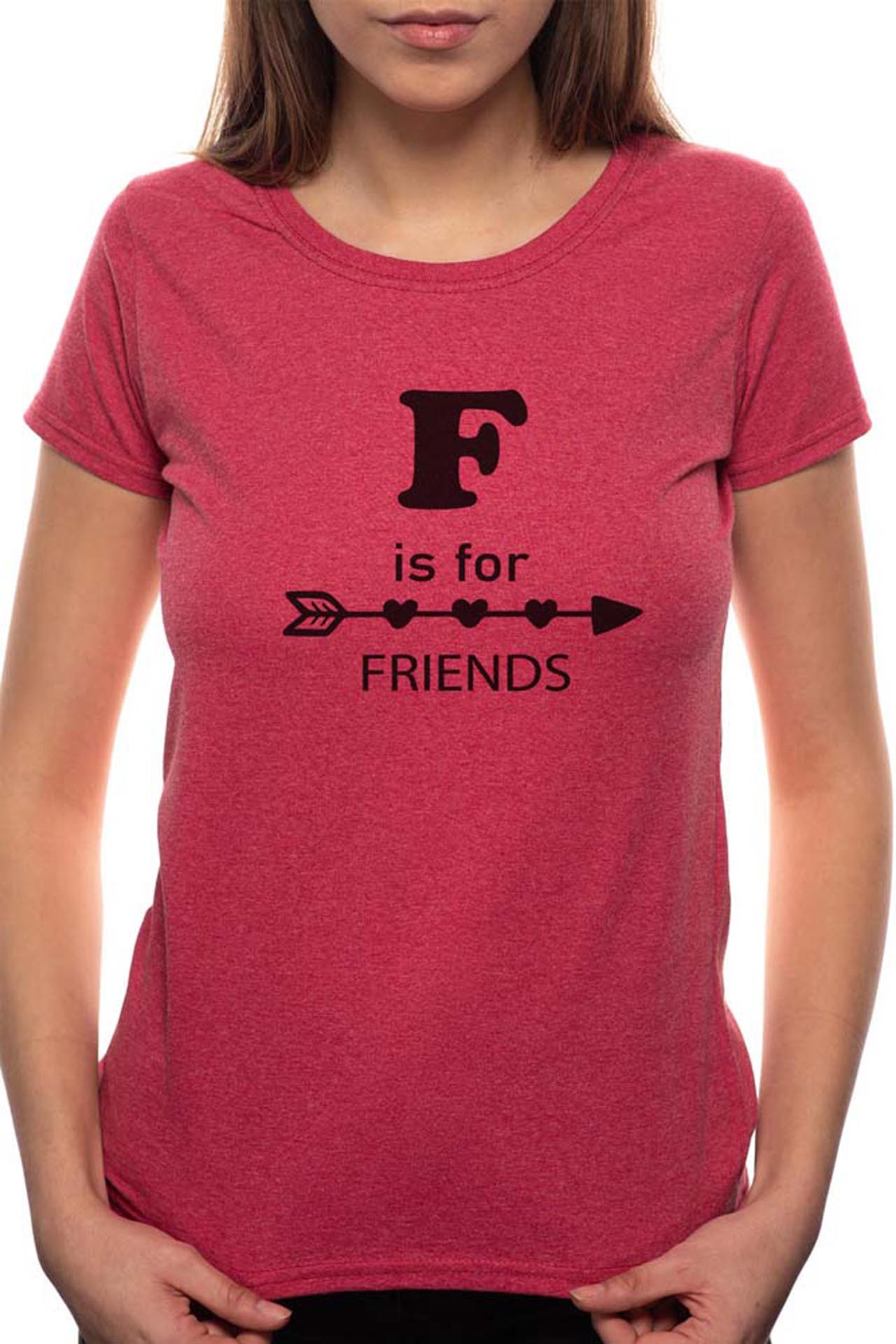 Tricou dama, F Is For The Best, 100% Bumbac, BR37, Bordeaux Red