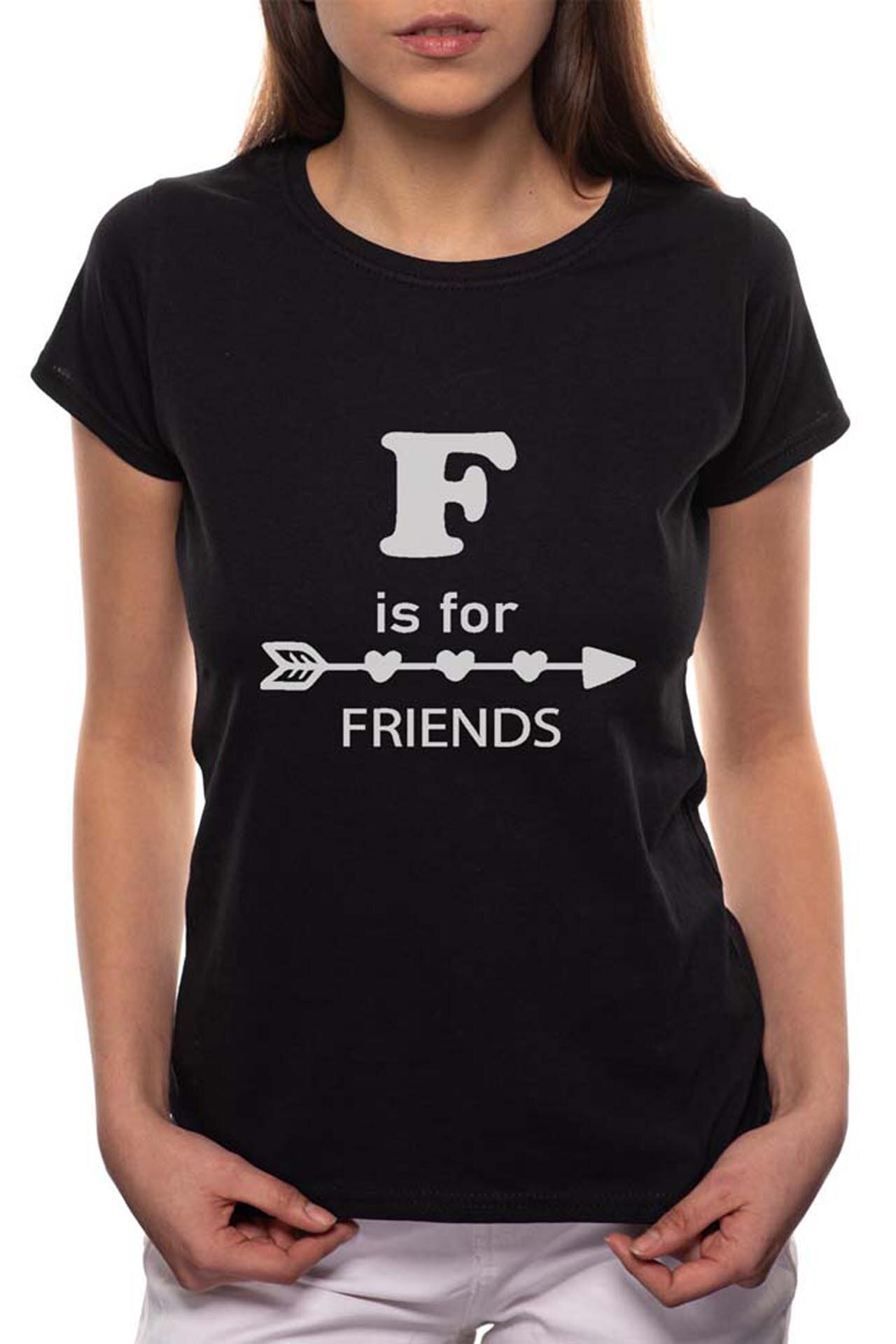 Tricou dama, F Is For The Best, 100% Bumbac, B37, Negru