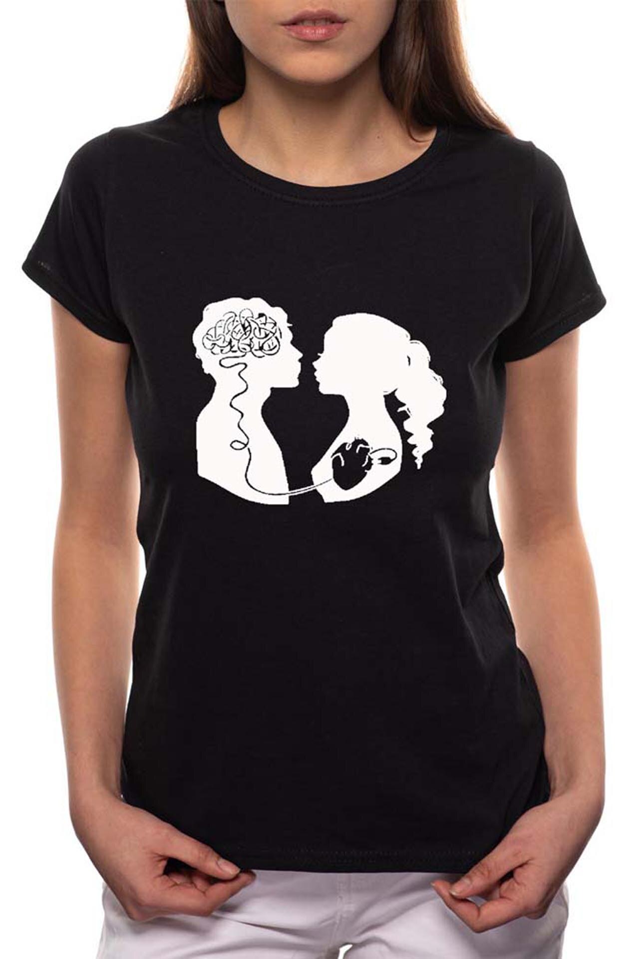 Tricou dama, Love, 100% Bumbac, B40, Negru