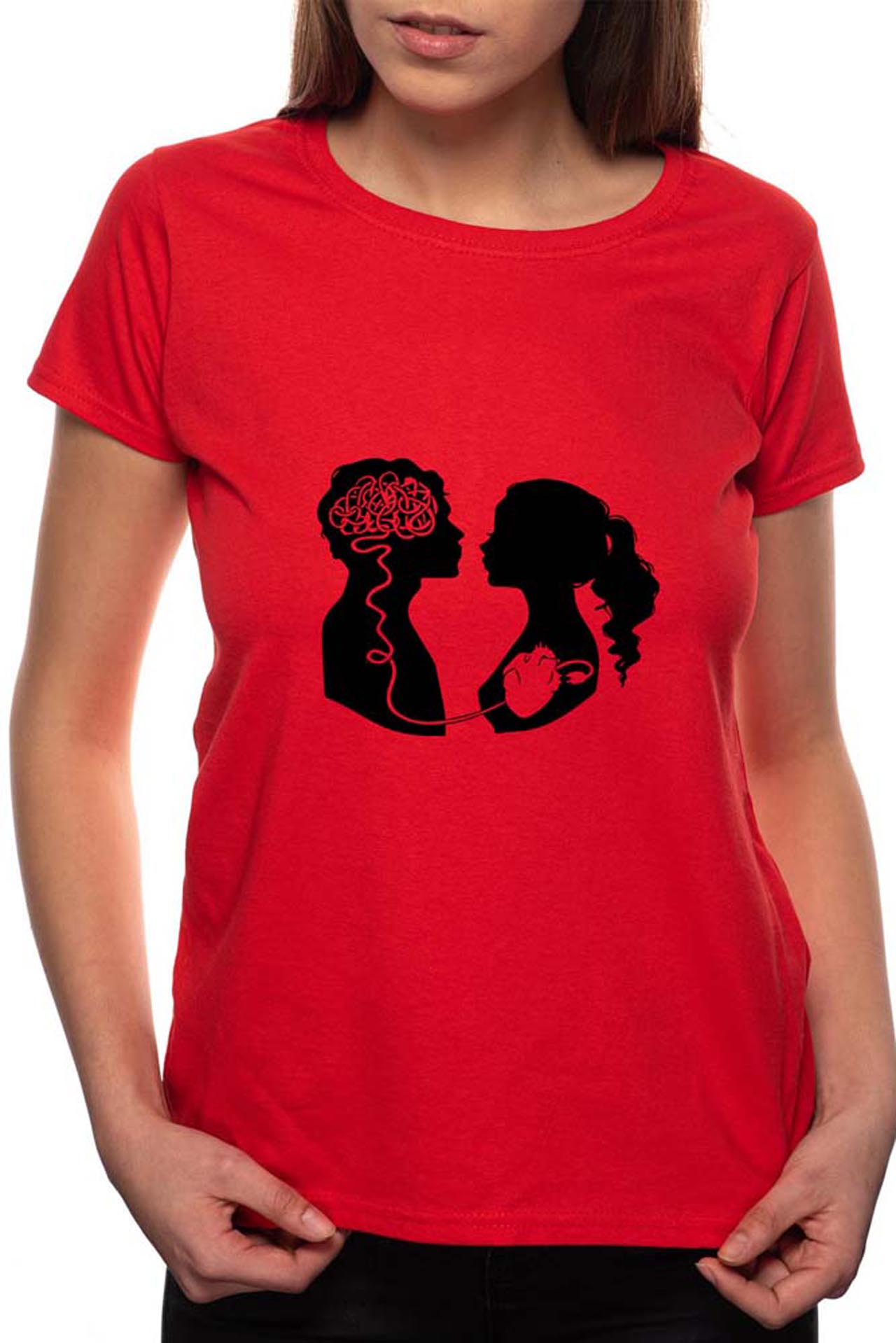 Tricou dama, Love, 100% Bumbac, R40, Rosu