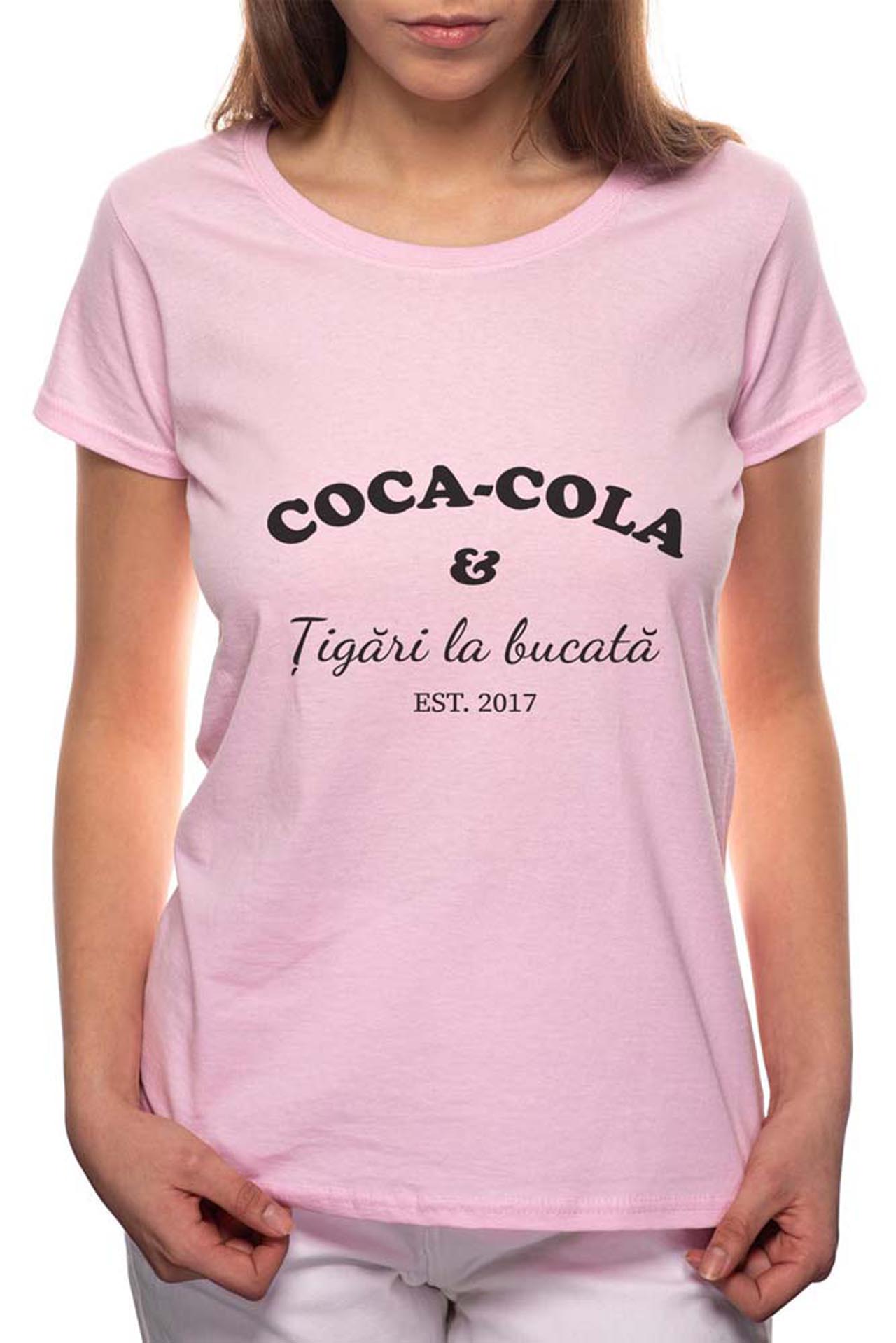 Tricou dama, Tigari La Bucata, 100% Bumbac, P39, Roz