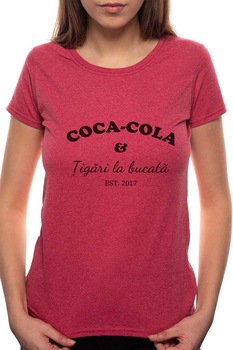 Tricou dama, Tigari La Bucata, 100% Bumbac, BR39, Bordeaux Red Tricou dama, Tigari La Bucata, 100% Bumbac, BR39, Bordeaux Red