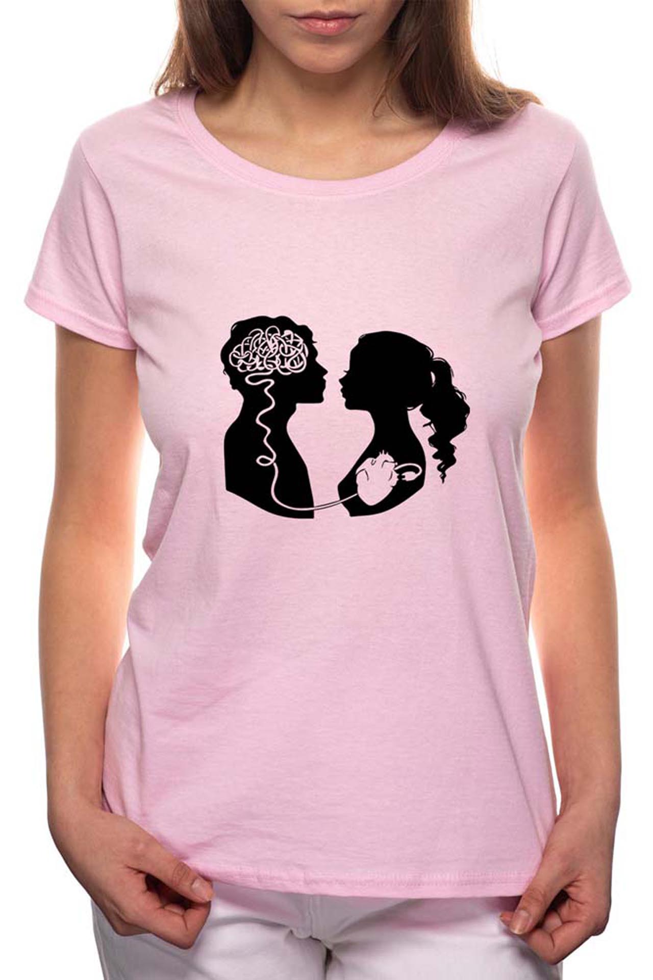 Tricou dama, Love, 100% Bumbac, P40, Roz