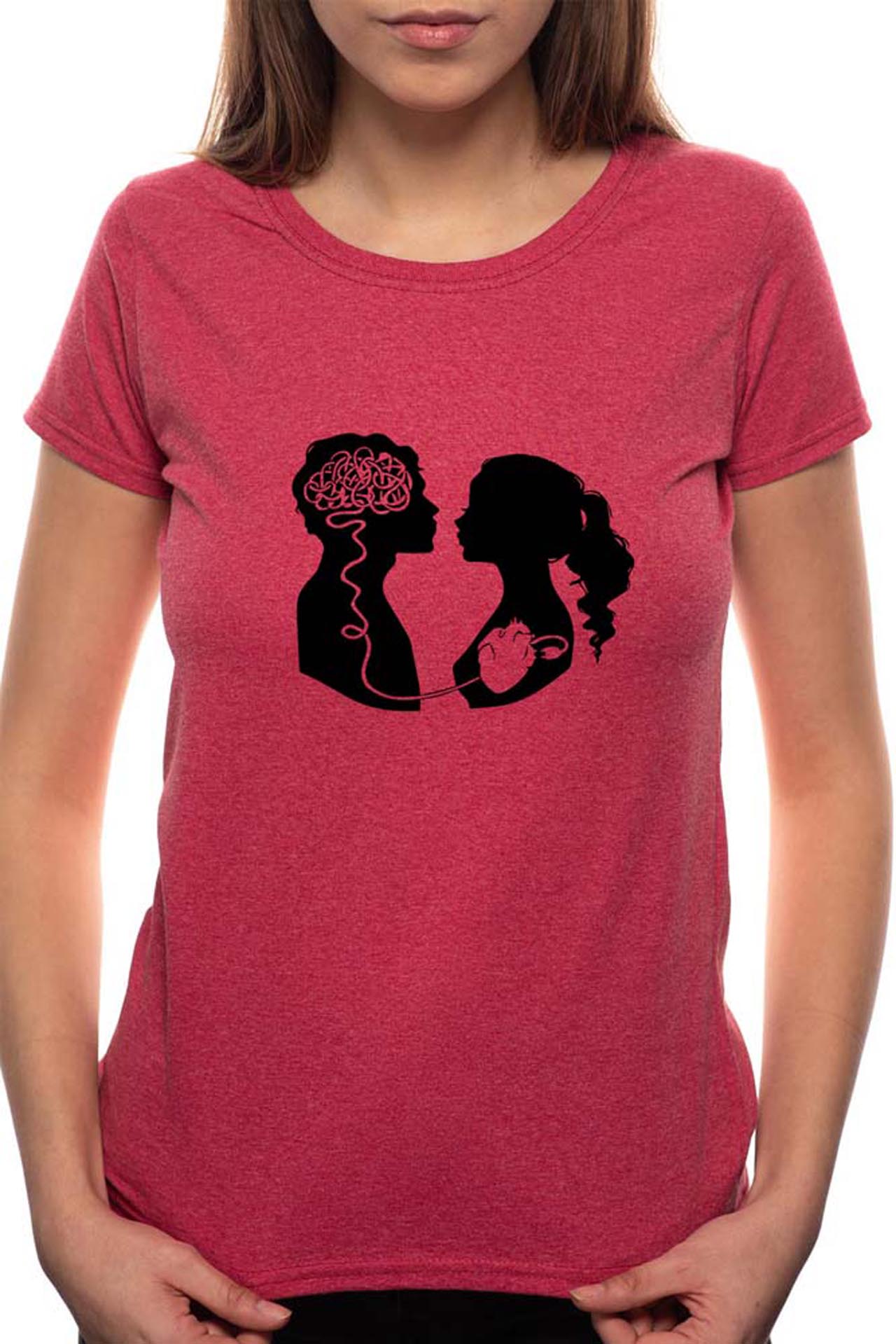 Tricou dama, Love, 100% Bumbac, BR40, Bordeaux Red