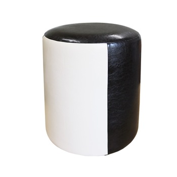 Taburet Tub Piele Bej-Wenge, 33 x 41 cm Taburet Tub Piele Bej-Wenge, 33 x 41 cm