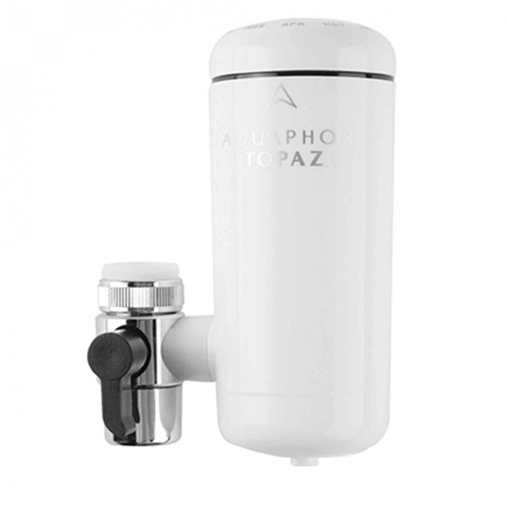 Филтър за питейна вода Aquaphor Topaz, Монтиране към крана, 0.3 л/мин, 750 л капацитет на филтъра