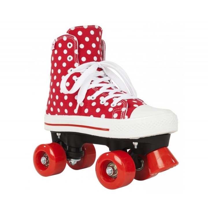 Role rookie canvas high polka dots 40.5 rosu alb