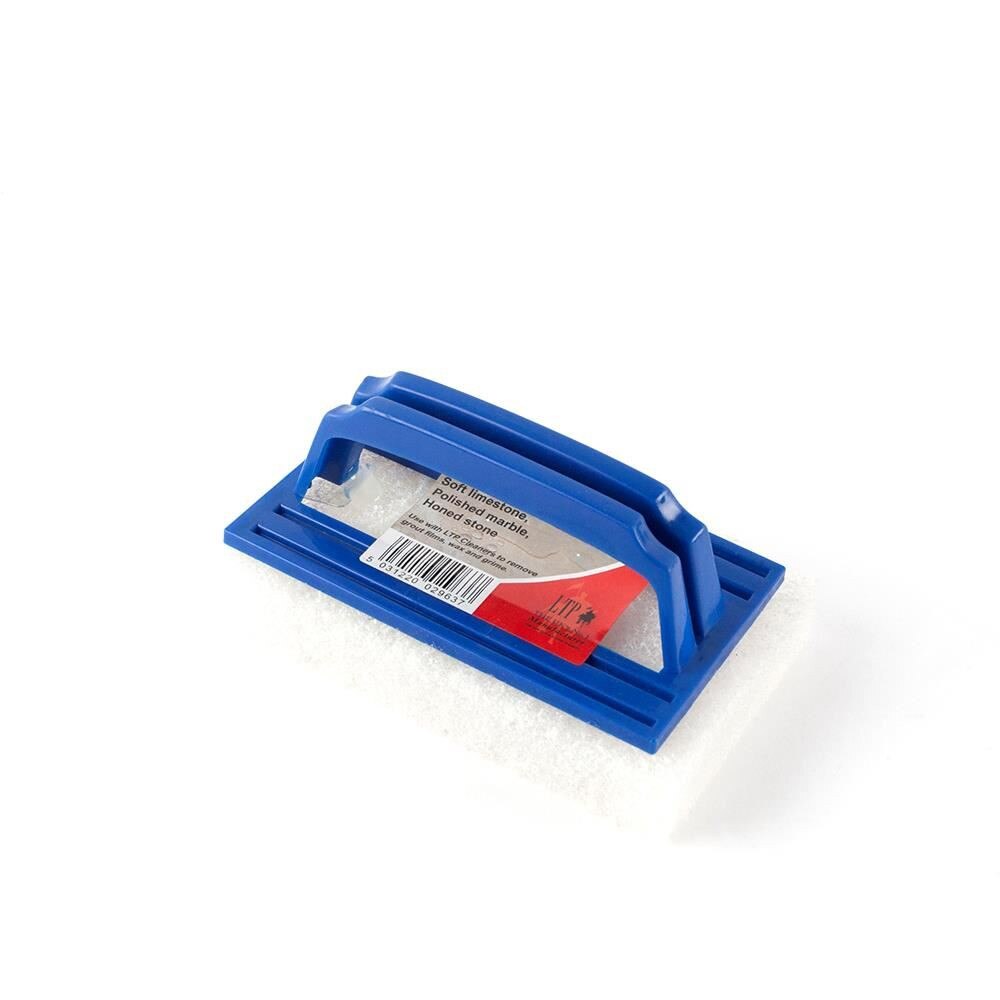 Burete alb cu maner LTP, abraziv, pentru suprafete delicate, elimina murdaria, adezivul, chitul