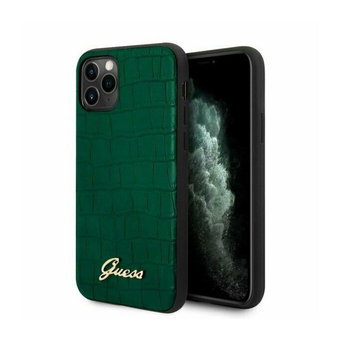 Husa cu imprimeu crocodil Guess Croco pentru iPhone 11 Pro, Green