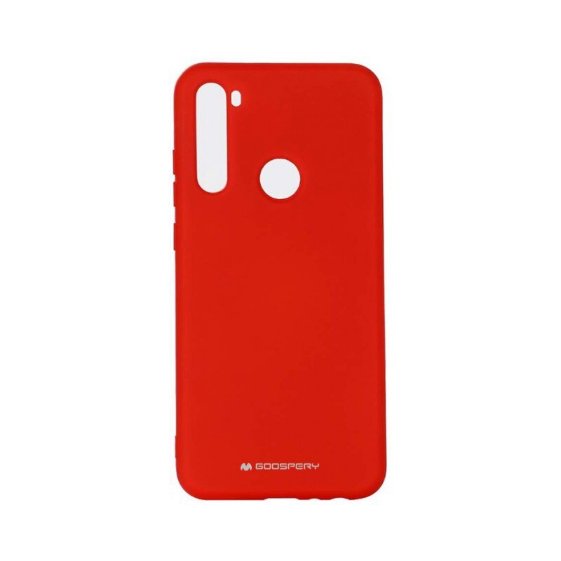 Husa Spate Mercury Goospery Silicone Compatibila Cu Samsung Galaxy A21, Interior Alcantara, Rosu