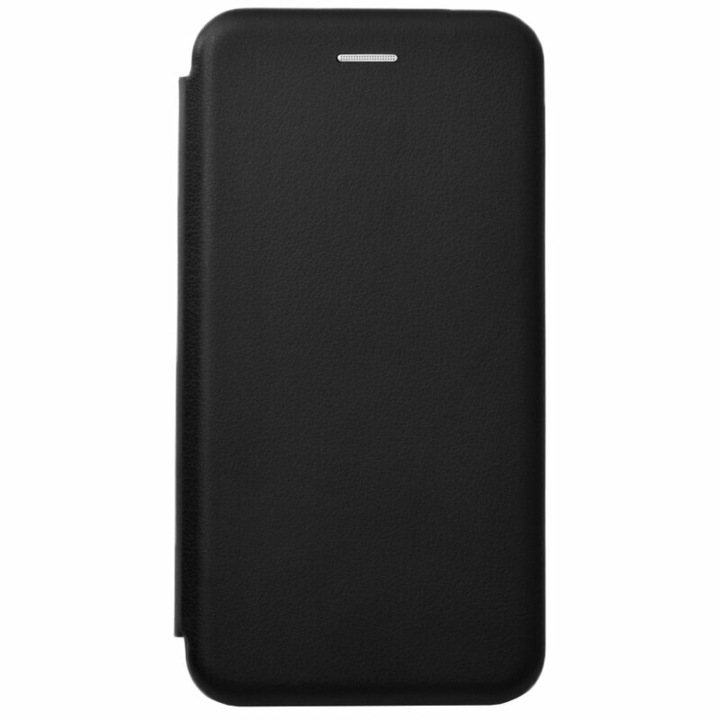 Husa protectie Flip Cover compatibila cu iPhone 11, din piele ecologica, Tip Carte, Stand, suport carduri, Negru