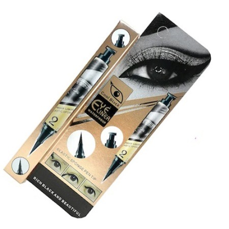 Tus cu Stampila si Eyeliner pentru ochi, Qiciy, Rezistent la Apa, Negru, 5 gr.