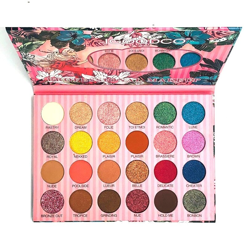 Paleta de Farduri Igoodco, Flower Fairy, 24 culori, 24*2.3 gr.