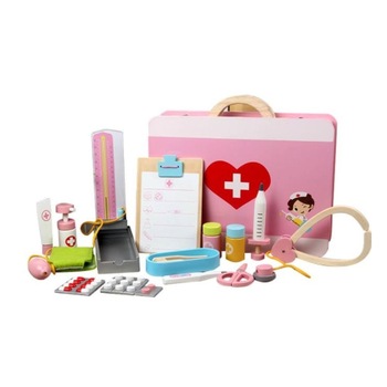Trusa doctor lemn tip Montessori,16 piese, + 3 ani Trusa doctor lemn tip Montessori,16 piese, + 3 ani