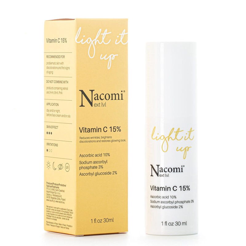 Ser iluminator Nacomi, Next Level, Antirid, Vitamina C 15%, 30 ml