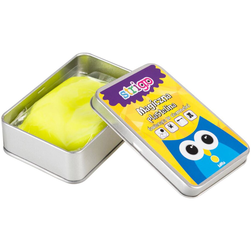 Plastilina magica Strigo galben fosforescent
